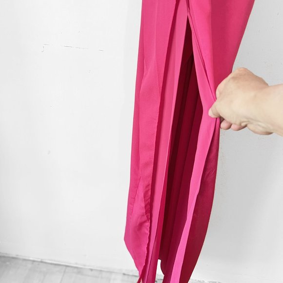 NEW! Halston Heritage Fuchsia Strapless Split Front Maxi Gown Dress - Picture 12 of 13